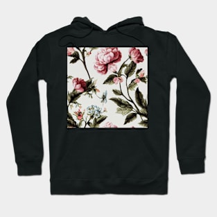 Vintage Floral Pink and Blue Flowers Hoodie